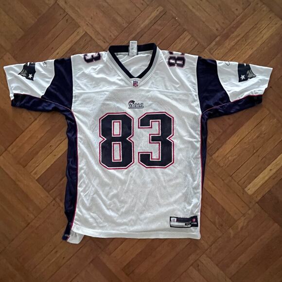 New England Patriots Jersey Mens Extra Large Welker Rbk NFL Authentic 83 Mesh - Picture 1 of 7